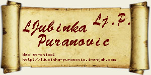 LJubinka Puranović vizit kartica